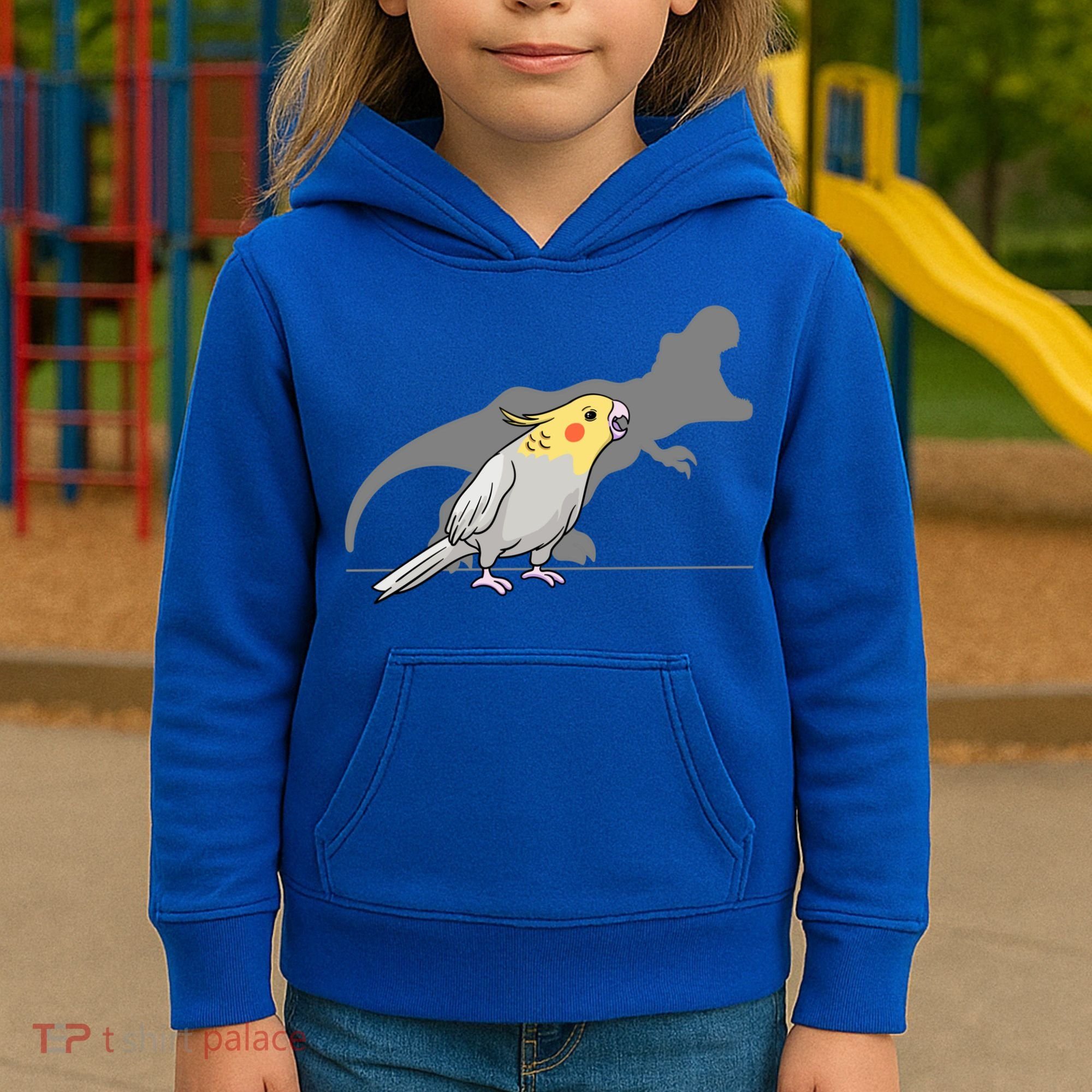 Cockatiel Cockatoo Lutino Parrot Quarrion Dinosaur Dino Gift Kids Hoodie