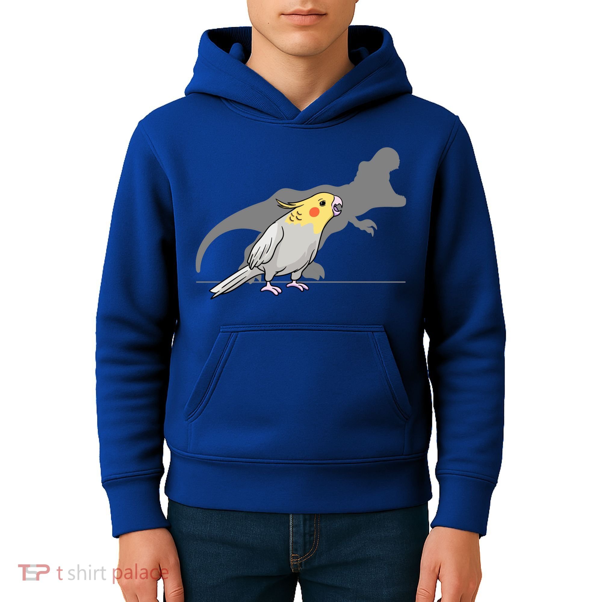 Cockatiel Cockatoo Lutino Parrot Quarrion Dinosaur Dino Gift Kids Hoodie