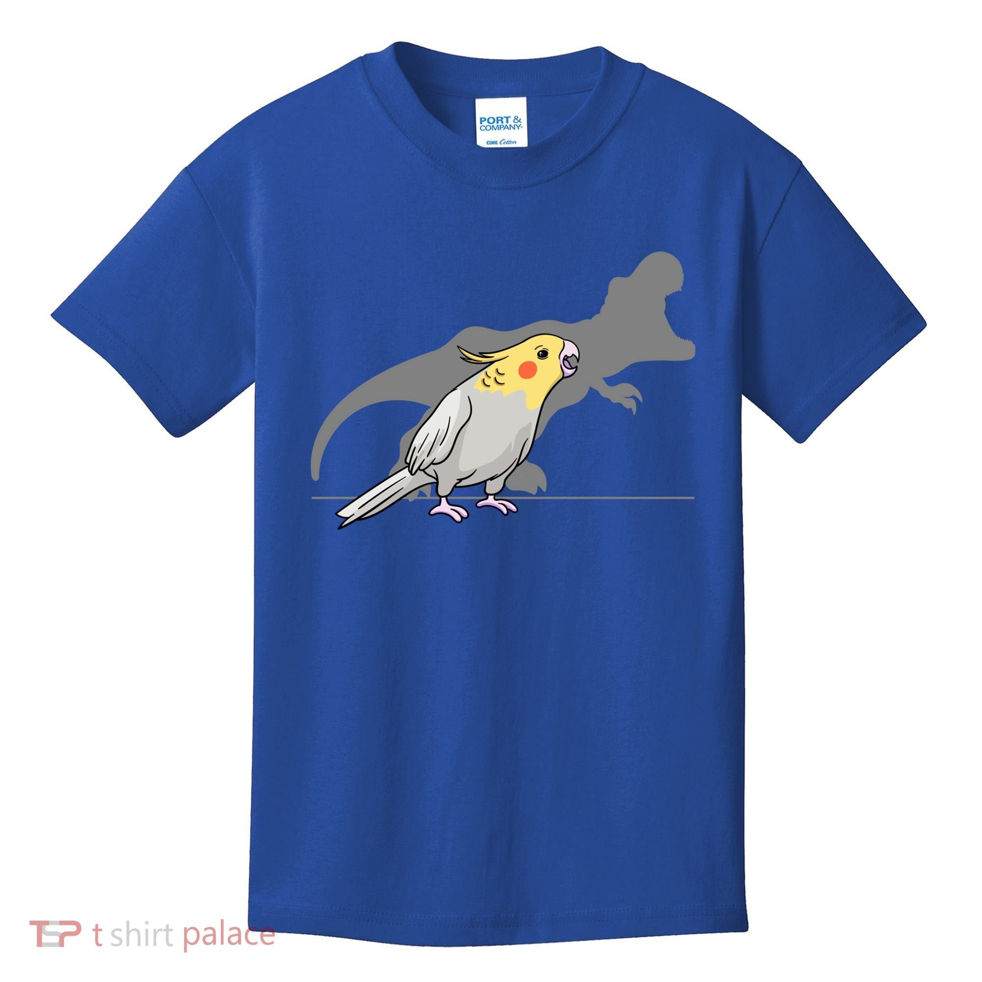Cockatiel Cockatoo Lutino Parrot Quarrion Dinosaur Dino Gift Kids T-Shirt