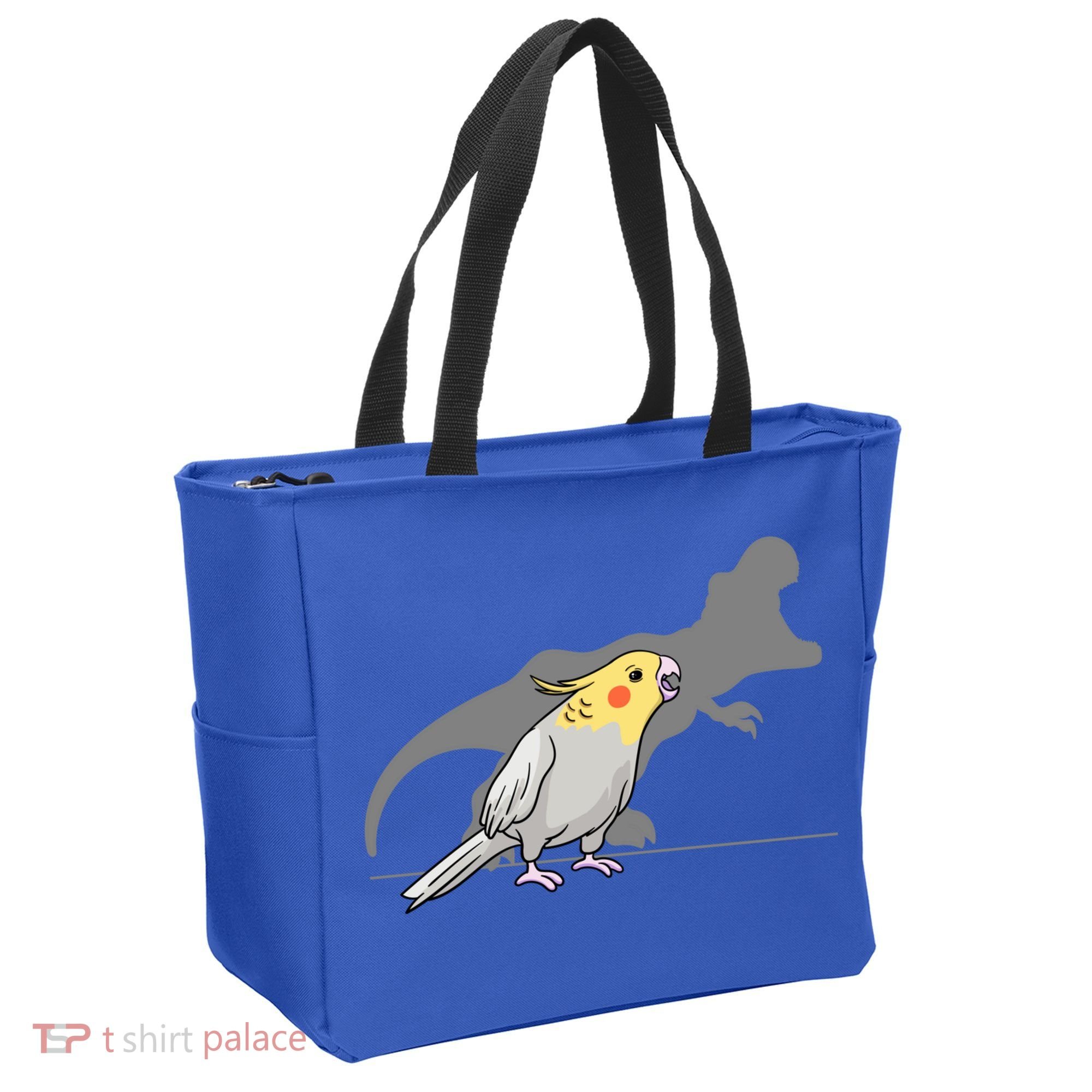 Cockatiel Cockatoo Lutino Parrot Quarrion Dinosaur Dino Gift Tote Bag