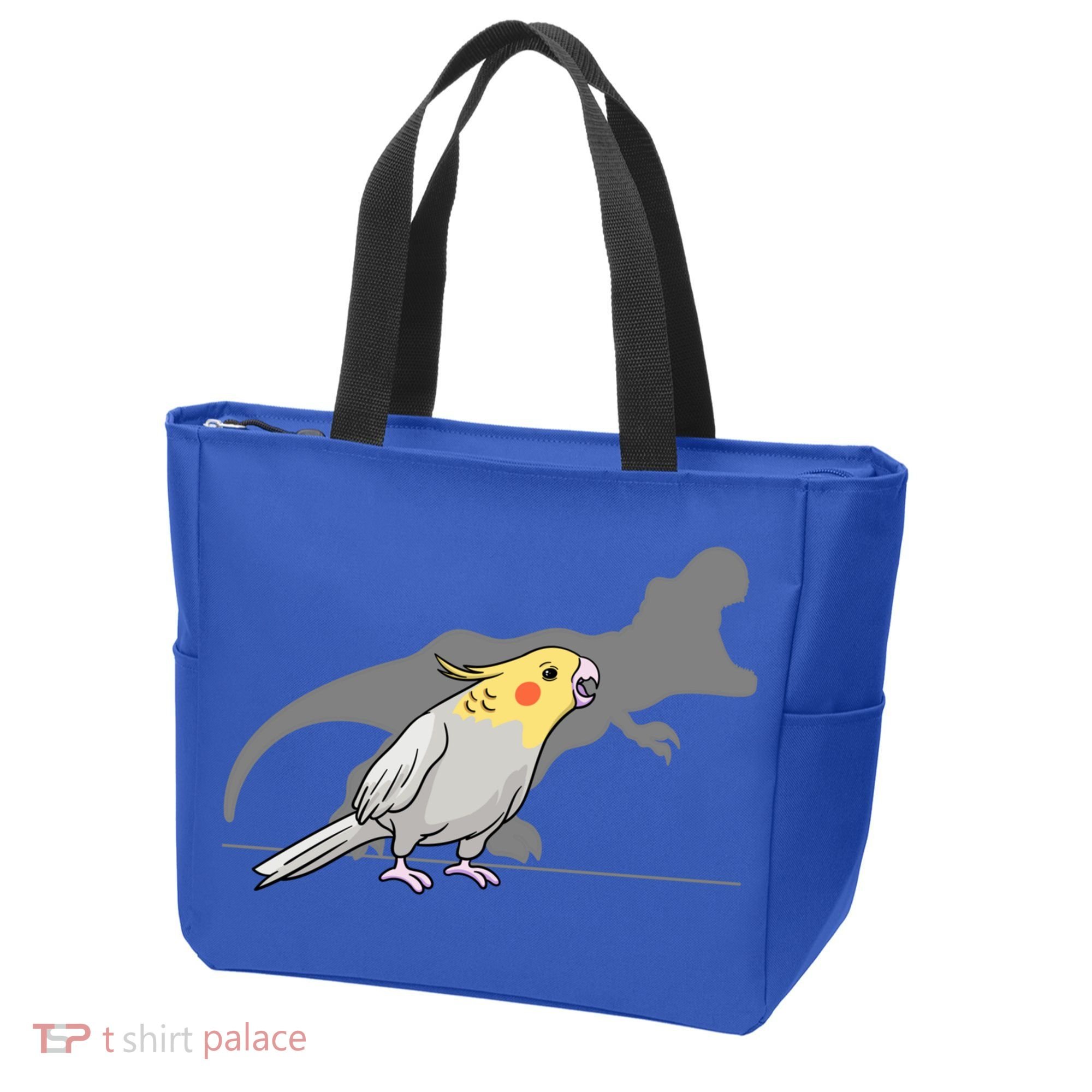 Cockatiel Cockatoo Lutino Parrot Quarrion Dinosaur Dino Gift Tote Bag