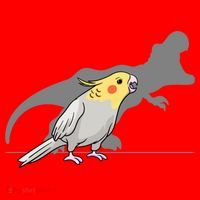 Cockatiel Cockatoo Lutino Parrot Quarrion Dinosaur Dino Gift Santa Hat thumb 1