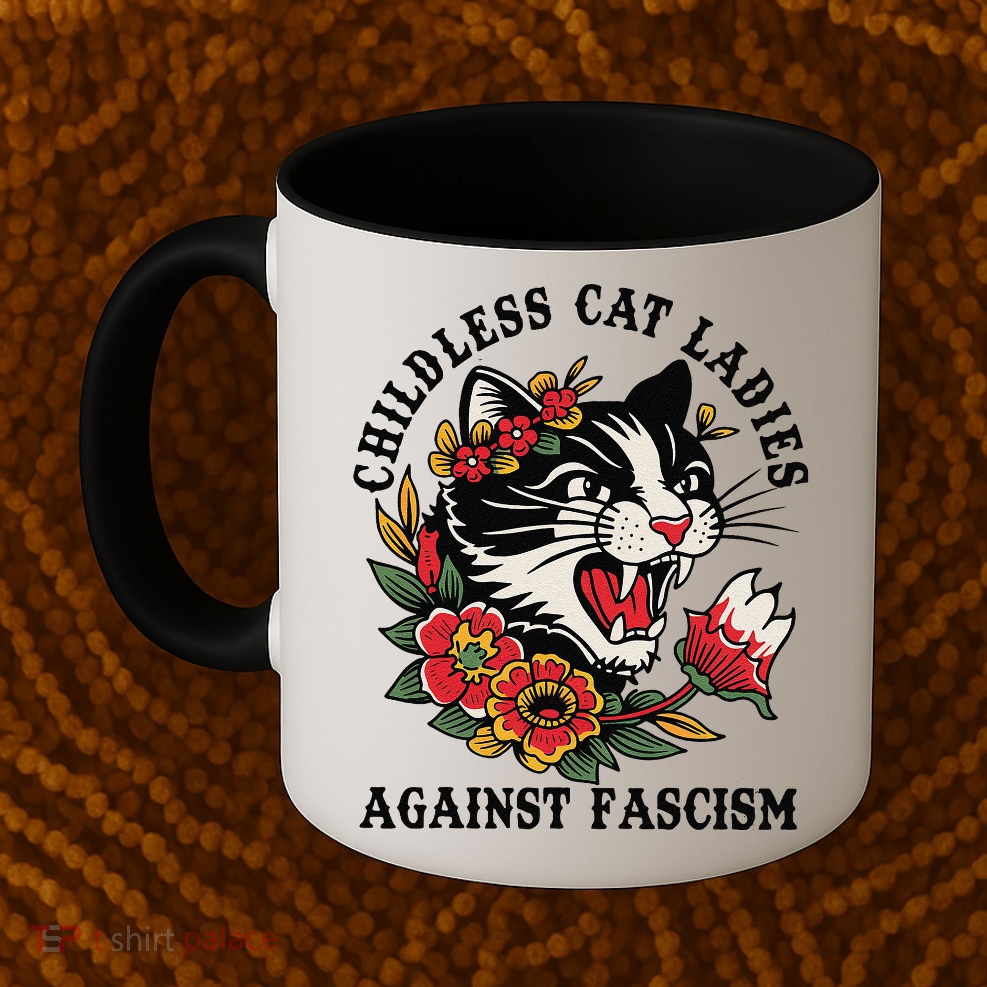 Childless Cat Ladies Against Fascism Feminist Coffee Mug