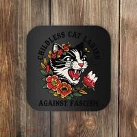Childless Cat Ladies Against Fascism Feminist Coaster thumb 0