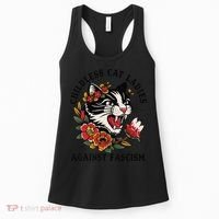 Childless Cat Ladies Against Fascism Feminist Women's Tank Top thumb 0