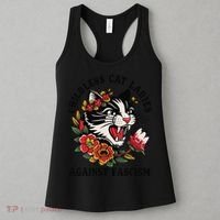 Childless Cat Ladies Against Fascism Feminist Women's Tank Top thumb 3