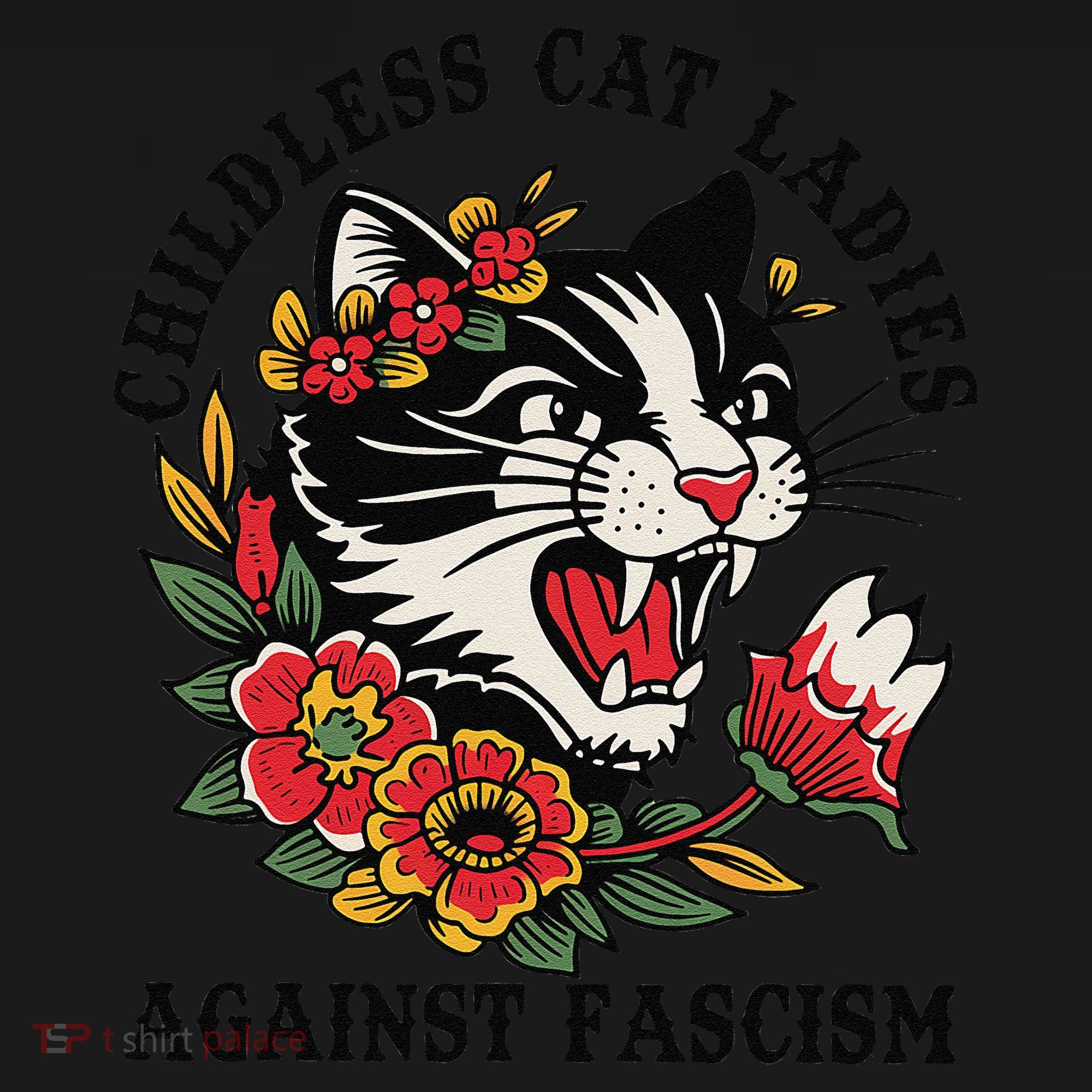 Childless Cat Ladies Against Fascism Feminist Women's Tank Top