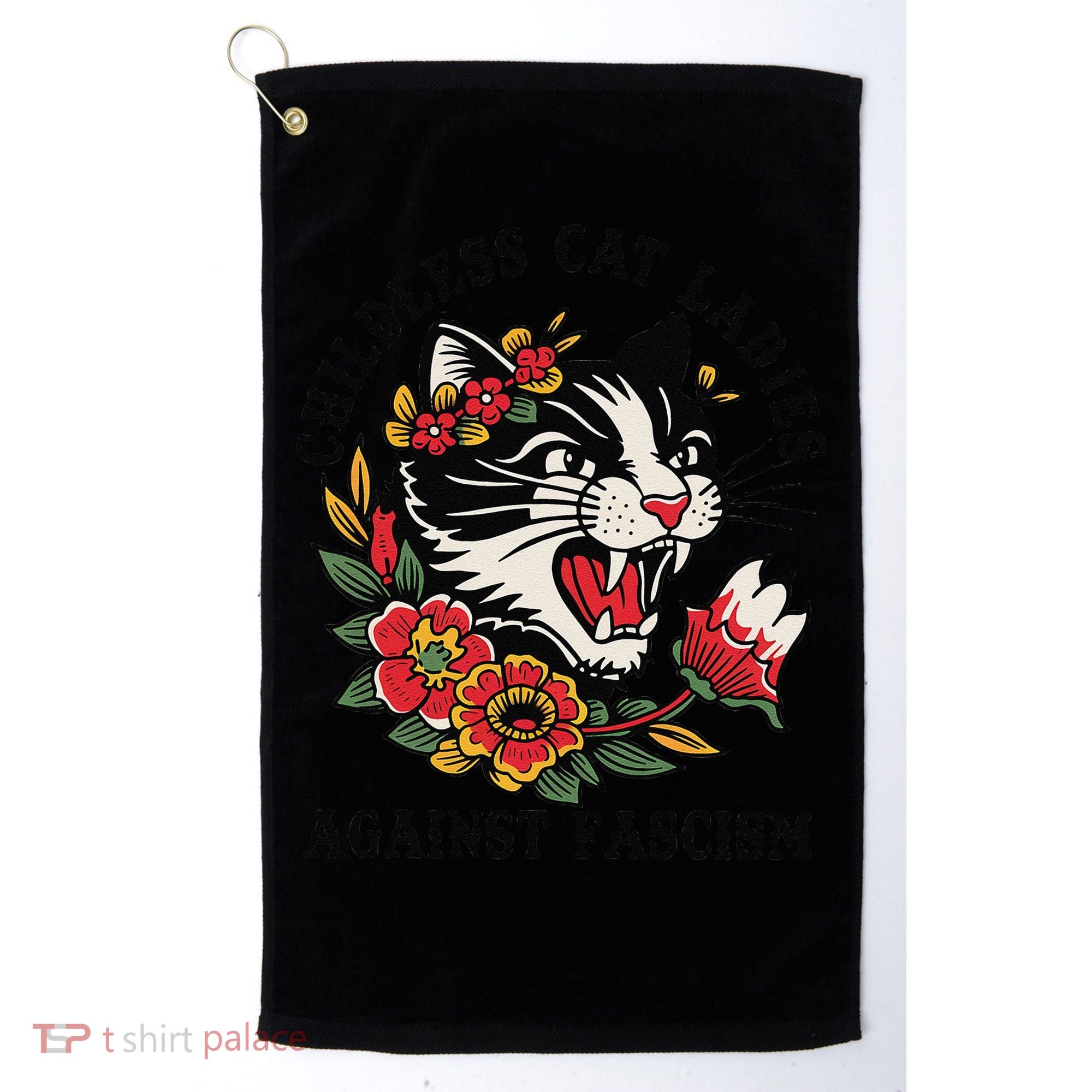 Childless Cat Ladies Against Fascism Feminist Golf Towel