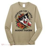 Childless Cat Ladies Against Fascism Feminist Long Sleeve Shirt thumb 0