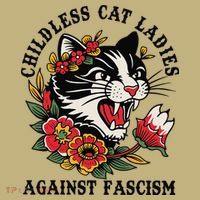 Childless Cat Ladies Against Fascism Feminist Long Sleeve Shirt thumb 2