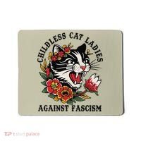 Childless Cat Ladies Against Fascism Feminist Mousepad thumb 0