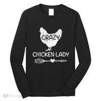 CRAZY Chicken Lady Funny Chicken Lovers farmer Long Sleeve Shirt thumb 0