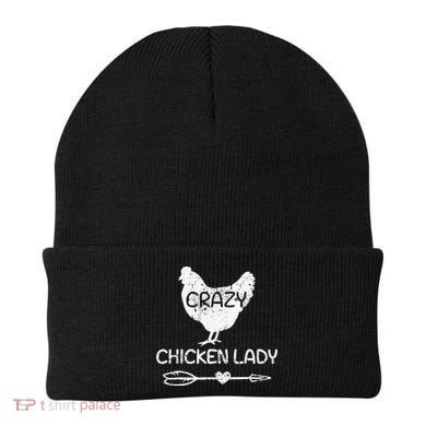 CRAZY Chicken Lady Funny Chicken Lovers farmer Beanie