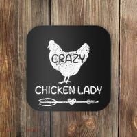 CRAZY Chicken Lady Funny Chicken Lovers farmer Coaster thumb 0