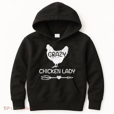 CRAZY Chicken Lady Funny Chicken Lovers farmer Kids Hoodie