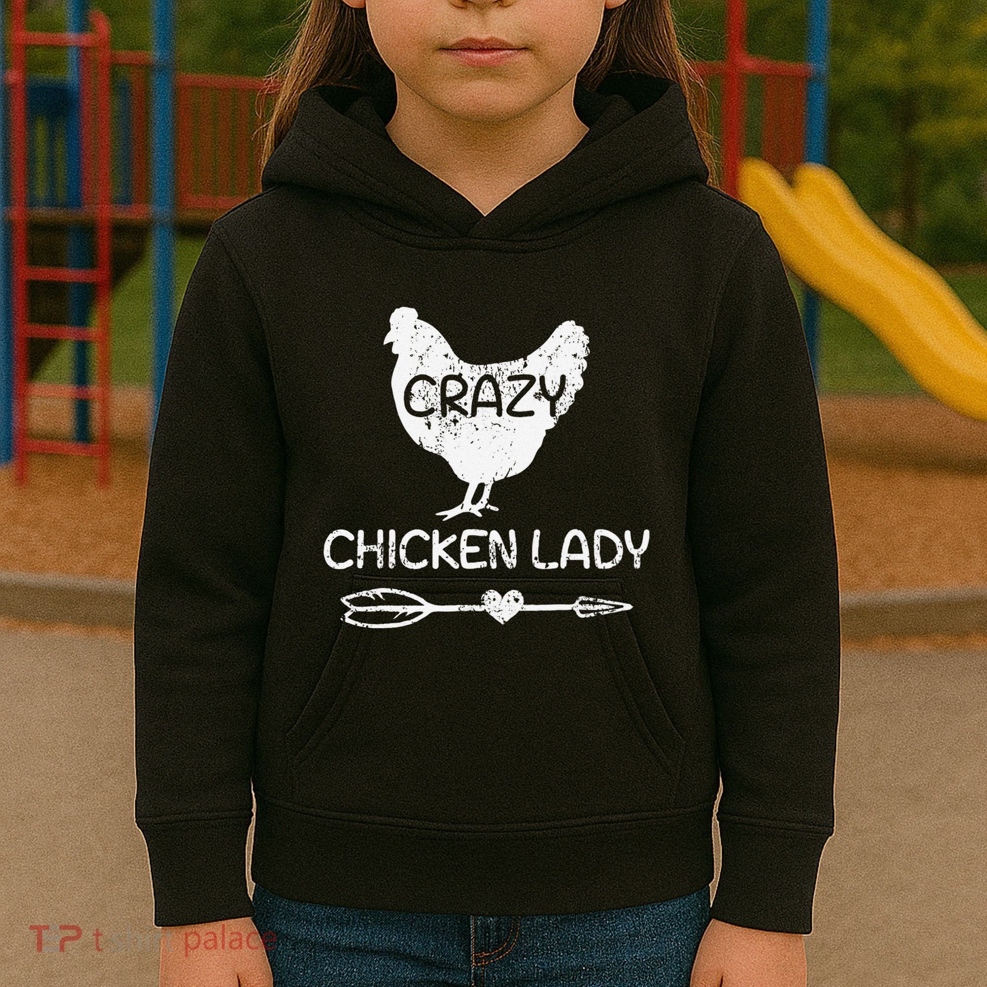 CRAZY Chicken Lady Funny Chicken Lovers farmer Kids Hoodie