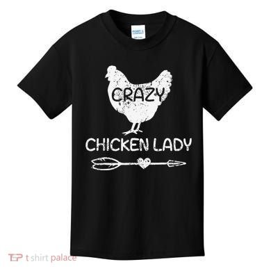 CRAZY Chicken Lady Funny Chicken Lovers farmer Kids T-Shirt
