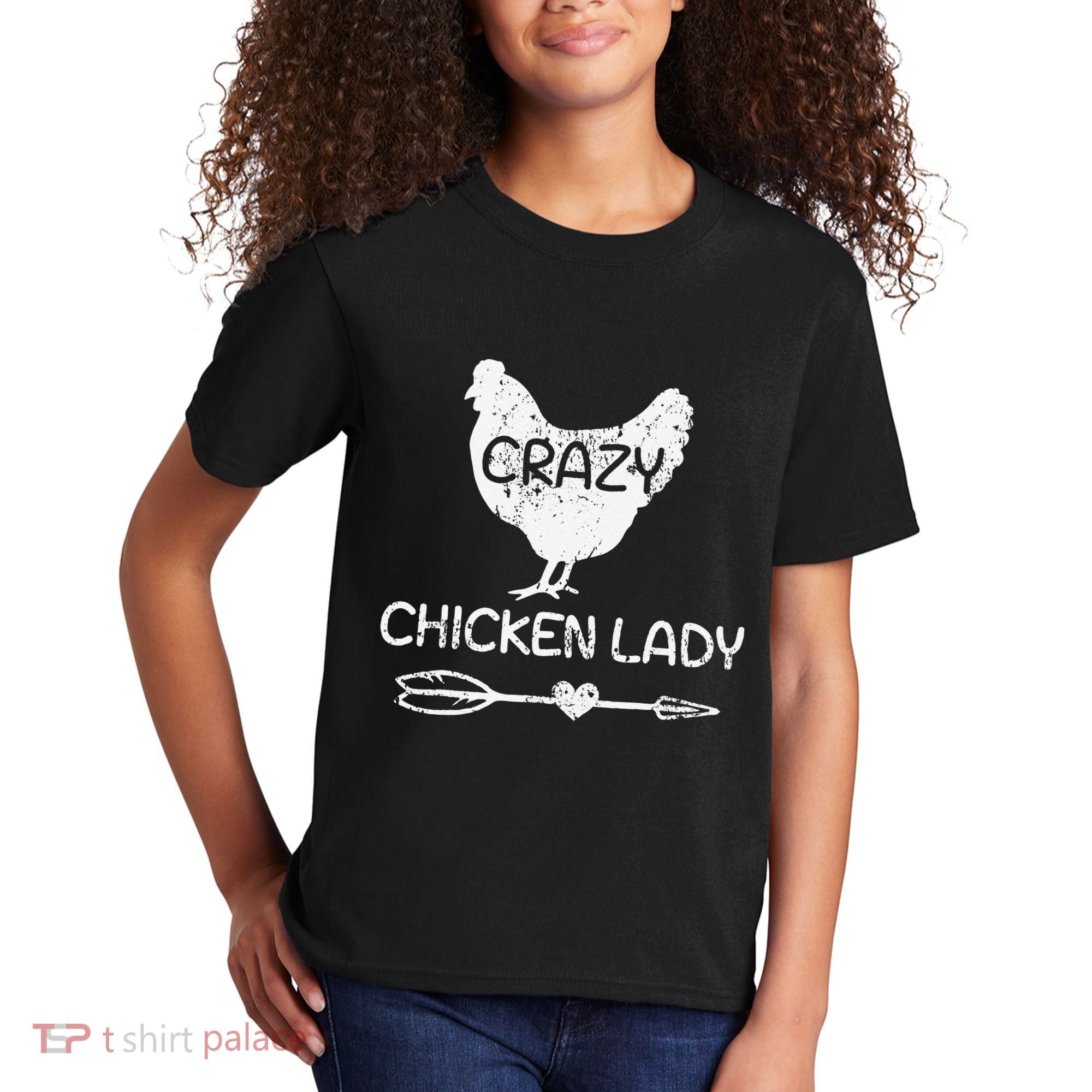CRAZY Chicken Lady Funny Chicken Lovers farmer Kids T-Shirt