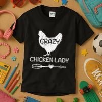 CRAZY Chicken Lady Funny Chicken Lovers farmer Kids T-Shirt thumb 3