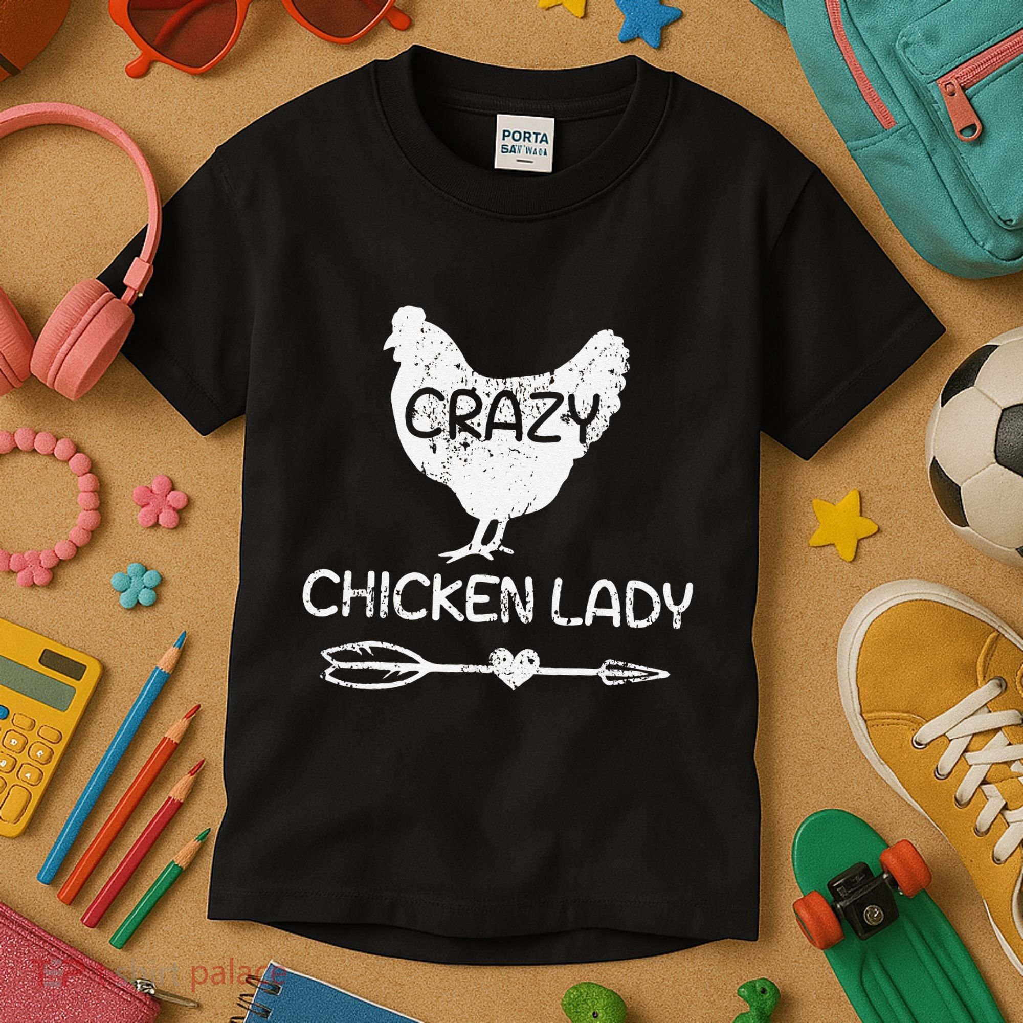 CRAZY Chicken Lady Funny Chicken Lovers farmer Kids T-Shirt