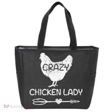 CRAZY Chicken Lady Funny Chicken Lovers farmer Tote Bag