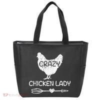 CRAZY Chicken Lady Funny Chicken Lovers farmer Tote Bag thumb 0