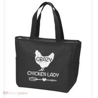 CRAZY Chicken Lady Funny Chicken Lovers farmer Tote Bag thumb 3
