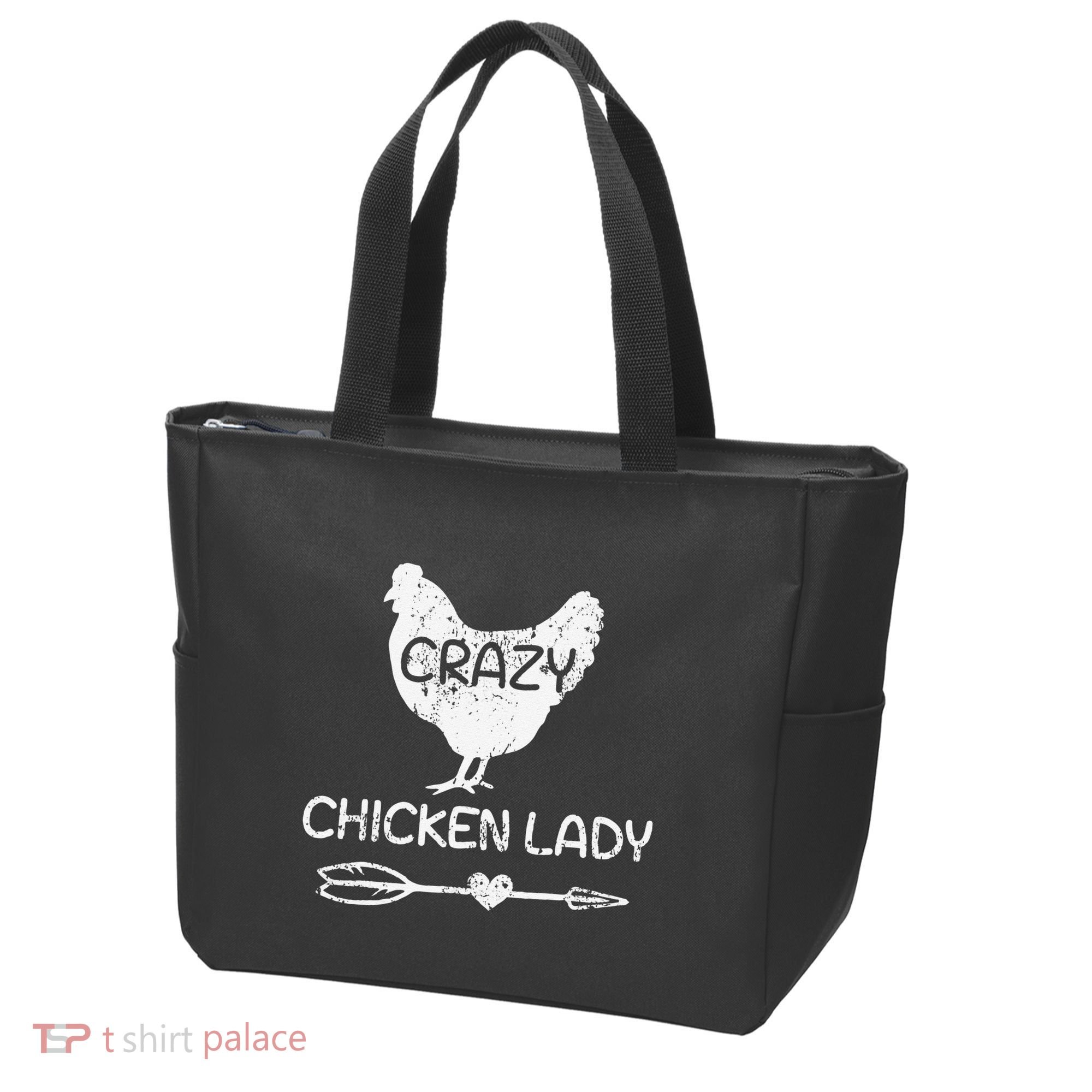 CRAZY Chicken Lady Funny Chicken Lovers farmer Tote Bag