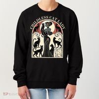 Childless Cat Ladies Cat Karma Retro Funny Women's Sweatshirt thumb 0