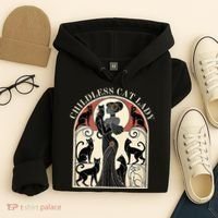 Childless Cat Ladies Cat Karma Retro Funny Hoodie thumb 4