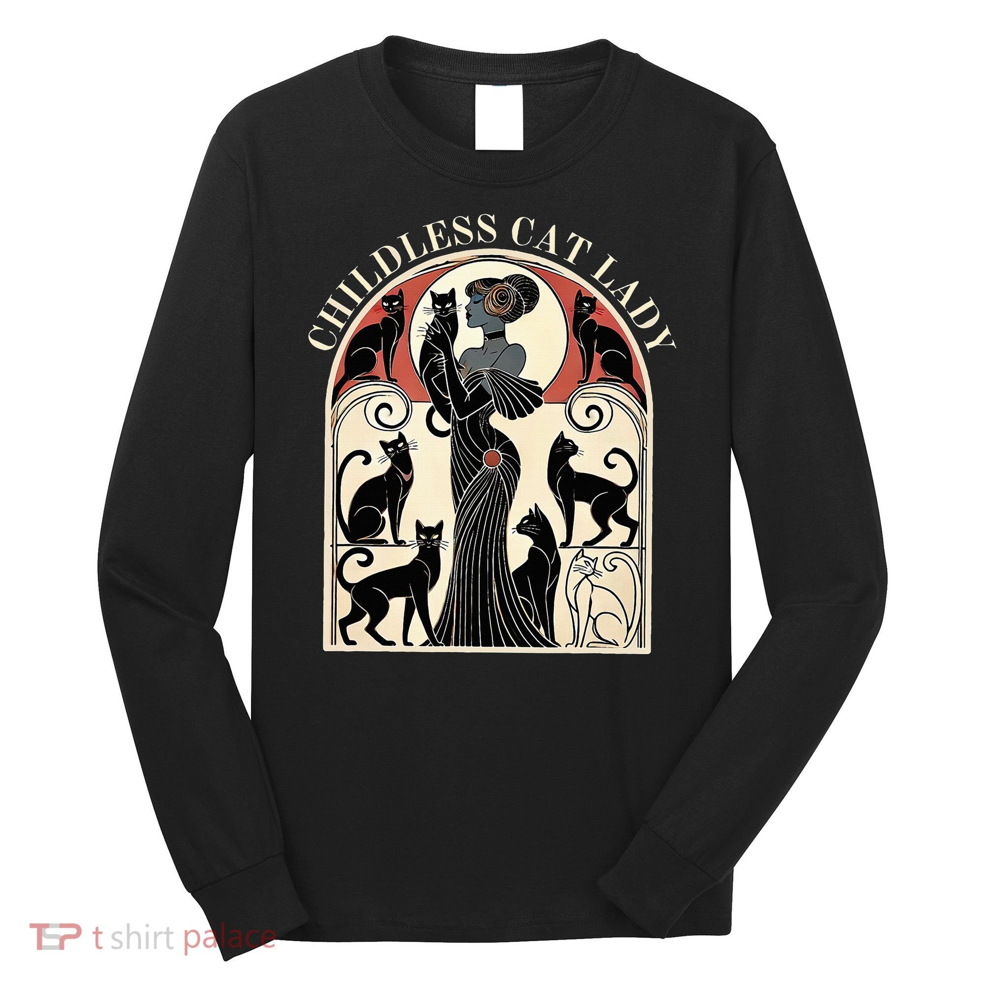 Childless Cat Ladies Cat Karma Retro Funny Long Sleeve Shirt