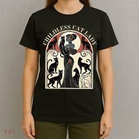 Childless Cat Ladies Cat Karma Retro Funny T-Shirt thumb 4