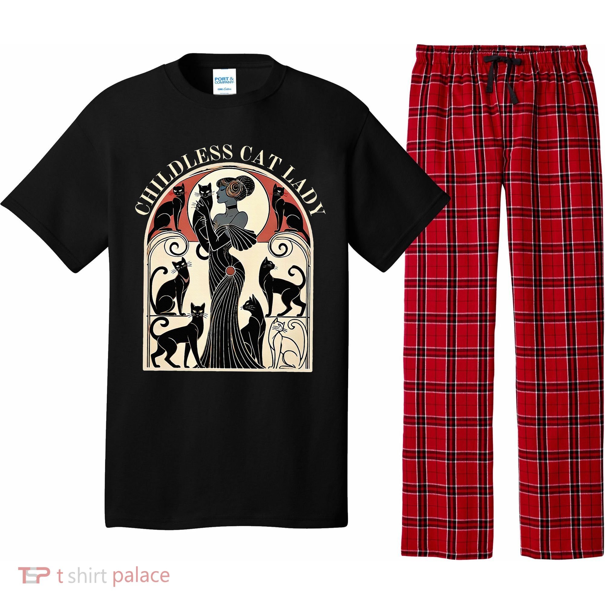 Childless Cat Ladies Cat Karma Retro Funny Pajama Set