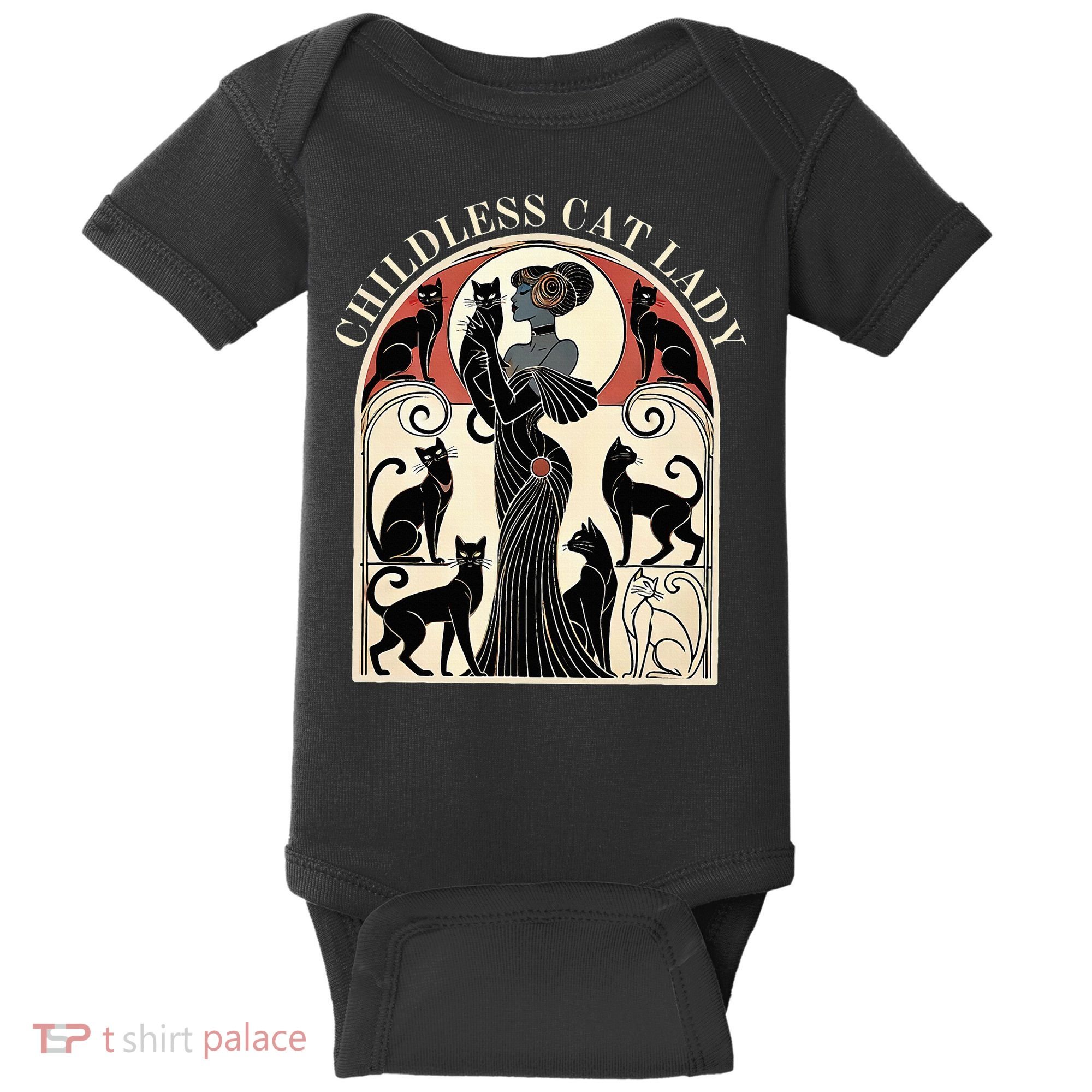 Childless Cat Ladies Cat Karma Retro Funny Baby Bodysuit