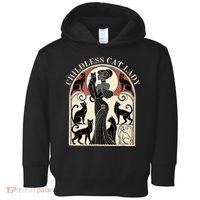 Childless Cat Ladies Cat Karma Retro Funny Toddler Hoodie thumb 0