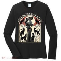 Childless Cat Ladies Cat Karma Retro Funny Women's Long Sleeve Shirt thumb 0