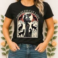 Childless Cat Ladies Cat Karma Retro Funny Women's T-Shirt thumb 2