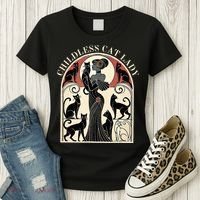 Childless Cat Ladies Cat Karma Retro Funny Women's T-Shirt thumb 3