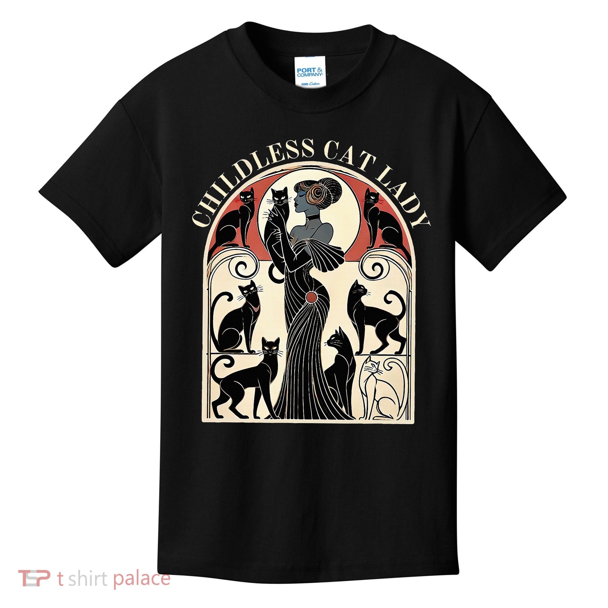 Childless Cat Ladies Cat Karma Retro Funny Kids T-Shirt