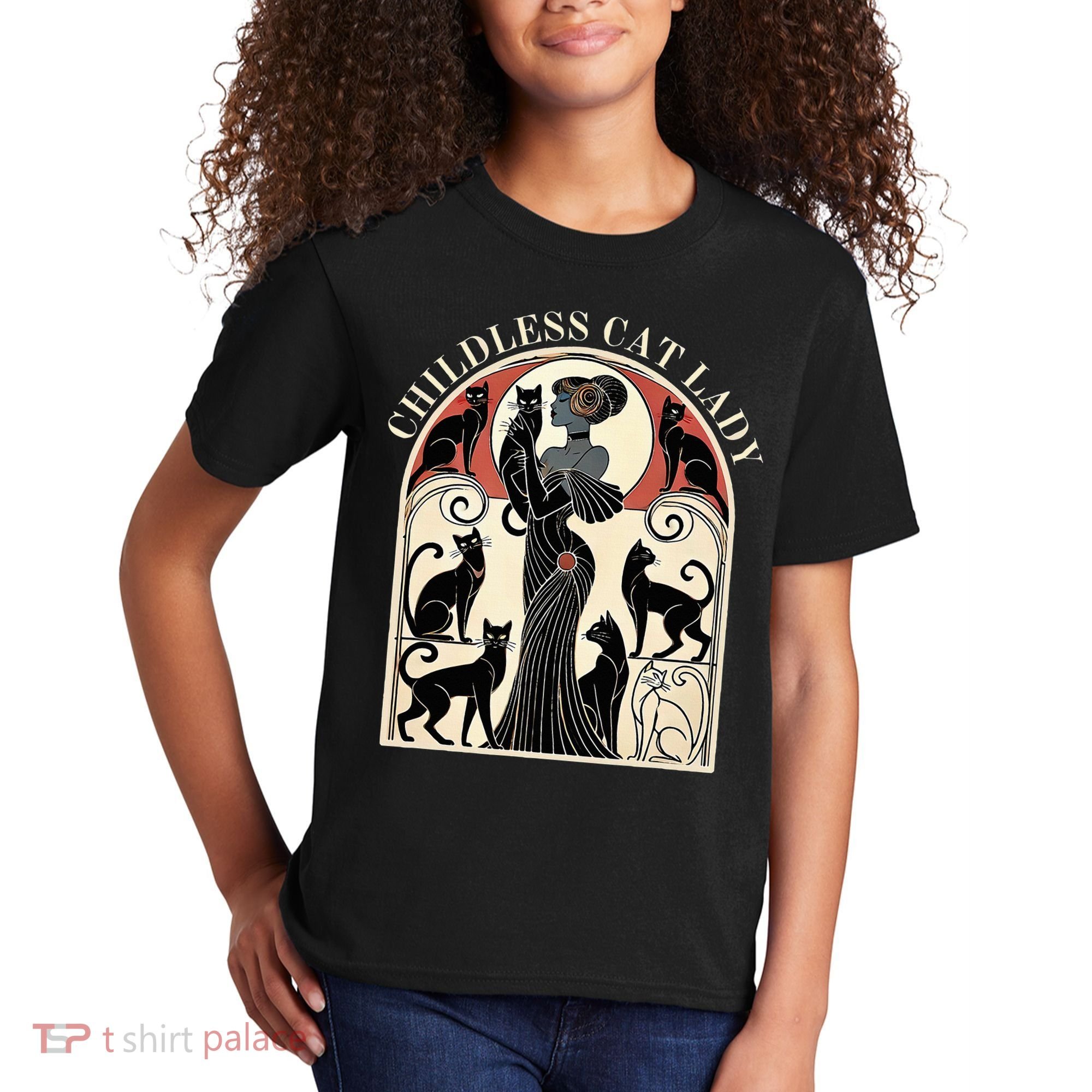 Childless Cat Ladies Cat Karma Retro Funny Kids T-Shirt