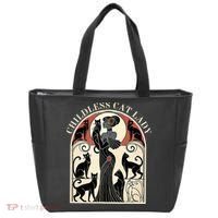 Childless Cat Ladies Cat Karma Retro Funny Tote Bag thumb 0