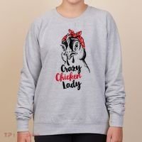 Crazy Chicken Lady + Funny Bandana Chicken Whisperer Gift Great Gift Women's Sweatshirt thumb 0