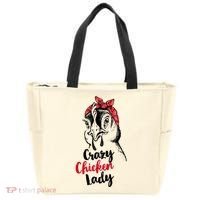 Crazy Chicken Lady + Funny Bandana Chicken Whisperer Gift Great Gift Tote Bag thumb 0