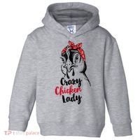 Crazy Chicken Lady + Funny Bandana Chicken Whisperer Gift Great Gift Toddler Hoodie thumb 0