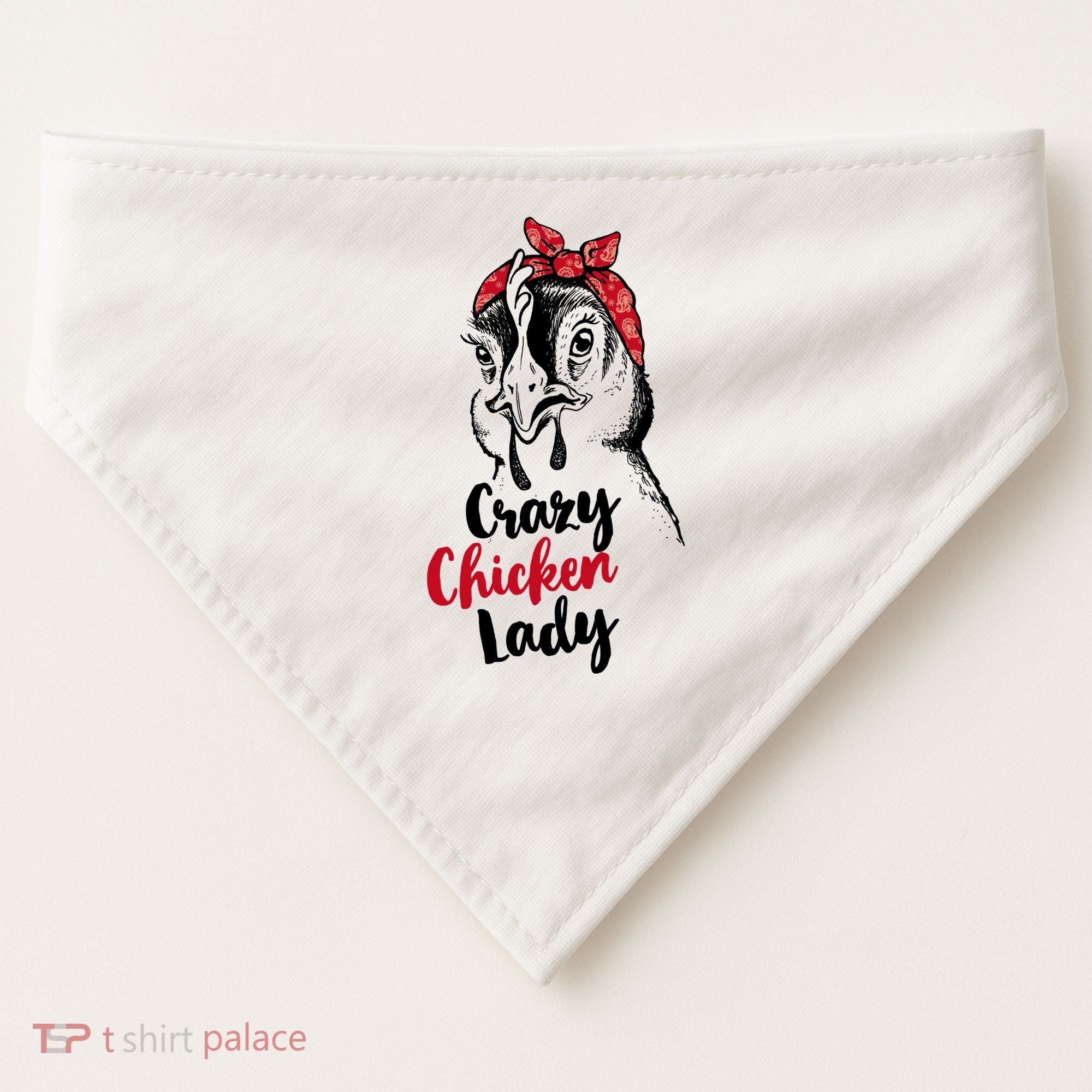 Crazy Chicken Lady + Funny Bandana Chicken Whisperer Gift Great Gift USA-Made Doggie Bandana