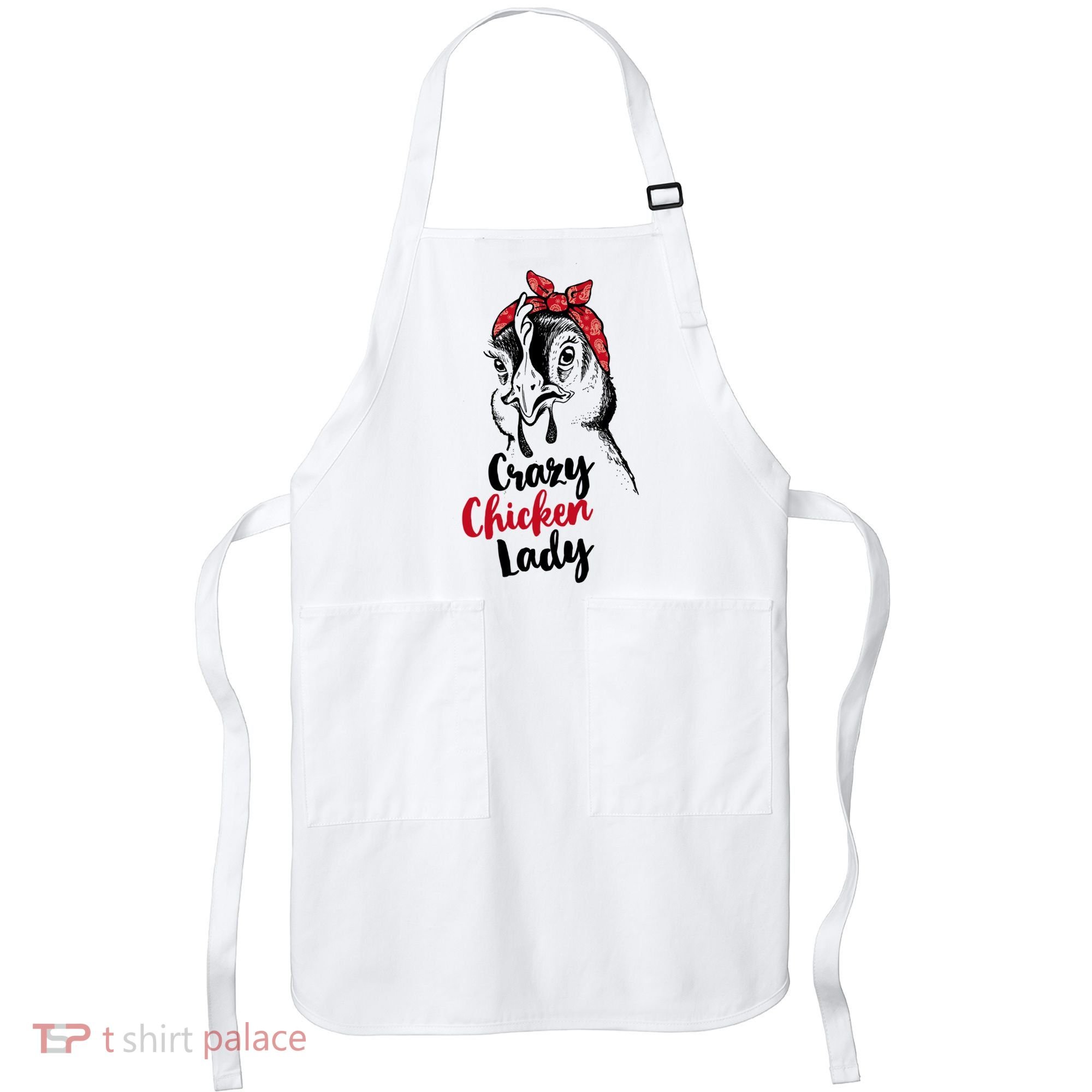 Crazy Chicken Lady + Funny Bandana Chicken Whisperer Gift Great Gift Apron