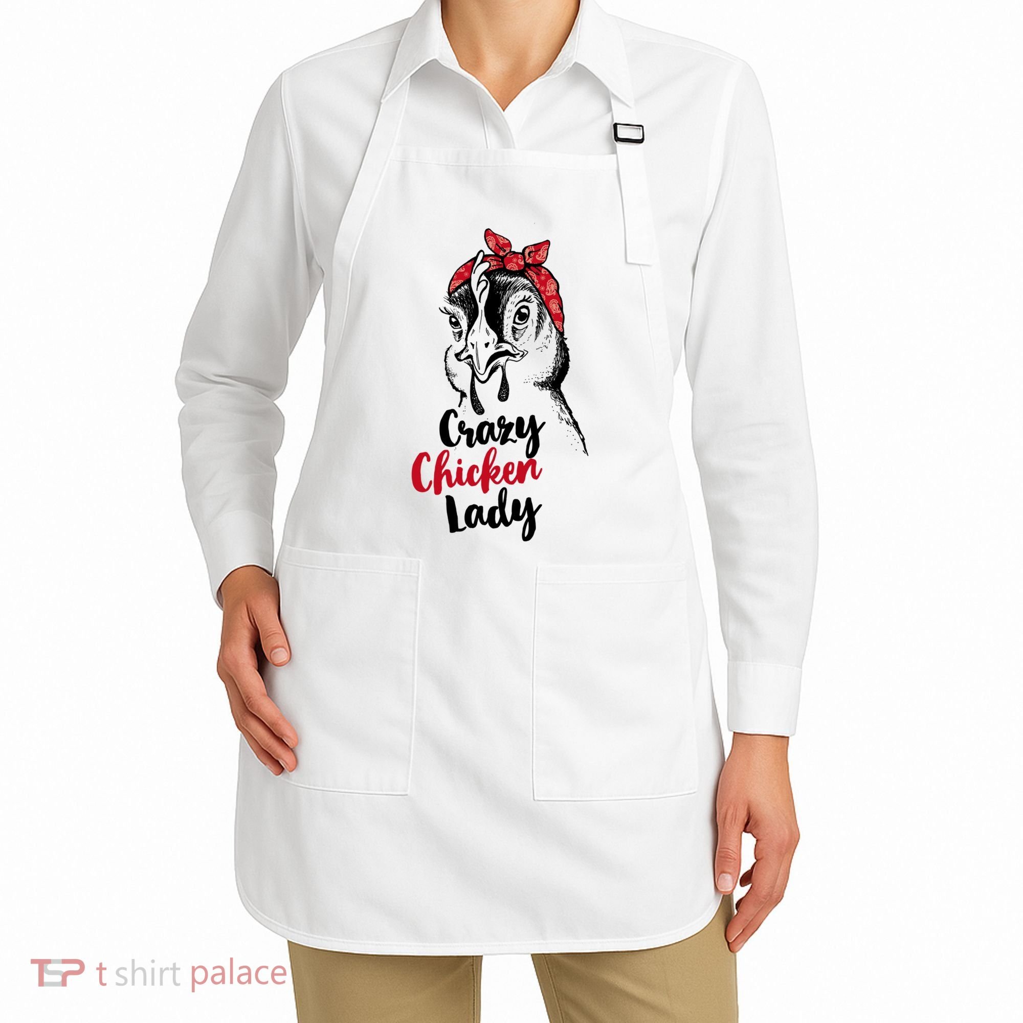 Crazy Chicken Lady + Funny Bandana Chicken Whisperer Gift Great Gift Apron