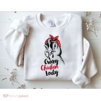 Crazy Chicken Lady + Funny Bandana Chicken Whisperer Gift Great Gift Sweatshirt thumb 2