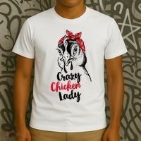 Crazy Chicken Lady + Funny Bandana Chicken Whisperer Gift Great Gift T-Shirt thumb 3