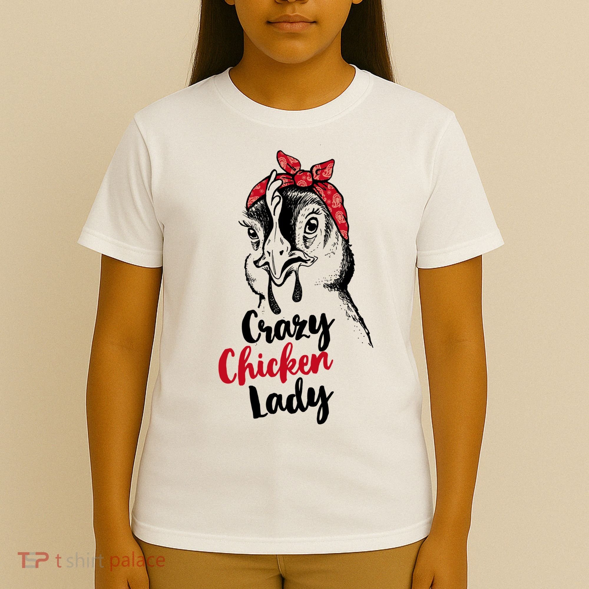 Crazy Chicken Lady + Funny Bandana Chicken Whisperer Gift Great Gift T-Shirt
